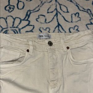 Zara Off-White Denim Pants
